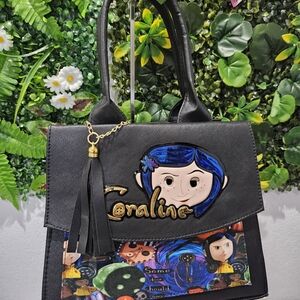 Coraline Inspired Black Shoulder Bag